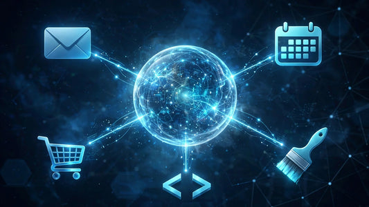 Illustration of Muse connectors linking an AI agent to many apps